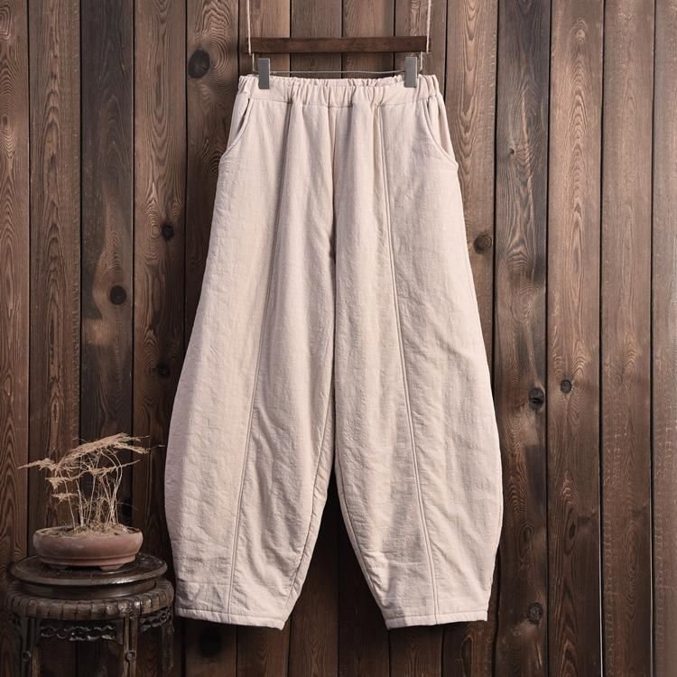 Plus Size Winter Retro Bloomers Bomuldspolstrede Bukser