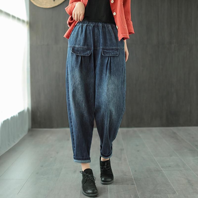 Retro Cute Bomuld Denim Harem Bukser