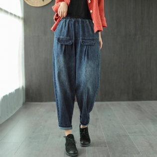 Retro Cute Bomuld Denim Harem Bukser