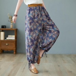 Retro Loose Wide Leg Bomuld Hørbukser