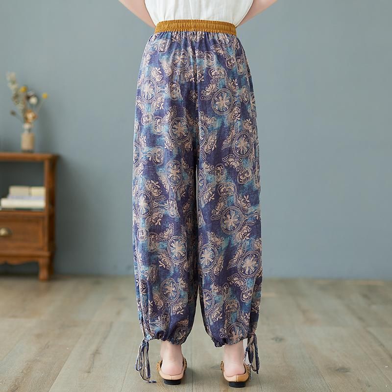 Retro Loose Wide Leg Bomuld Hørbukser