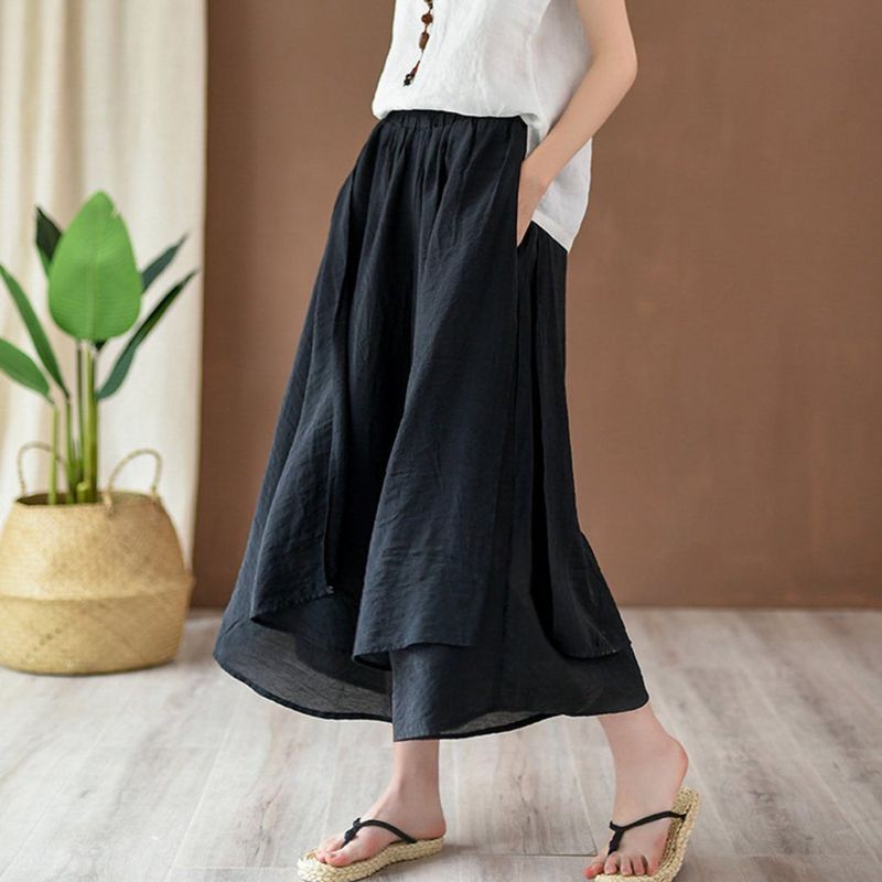 Solid Tiered Buks Culottes