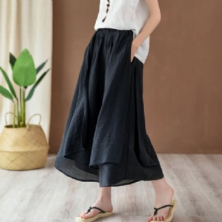 Solid Tiered Buks Culottes