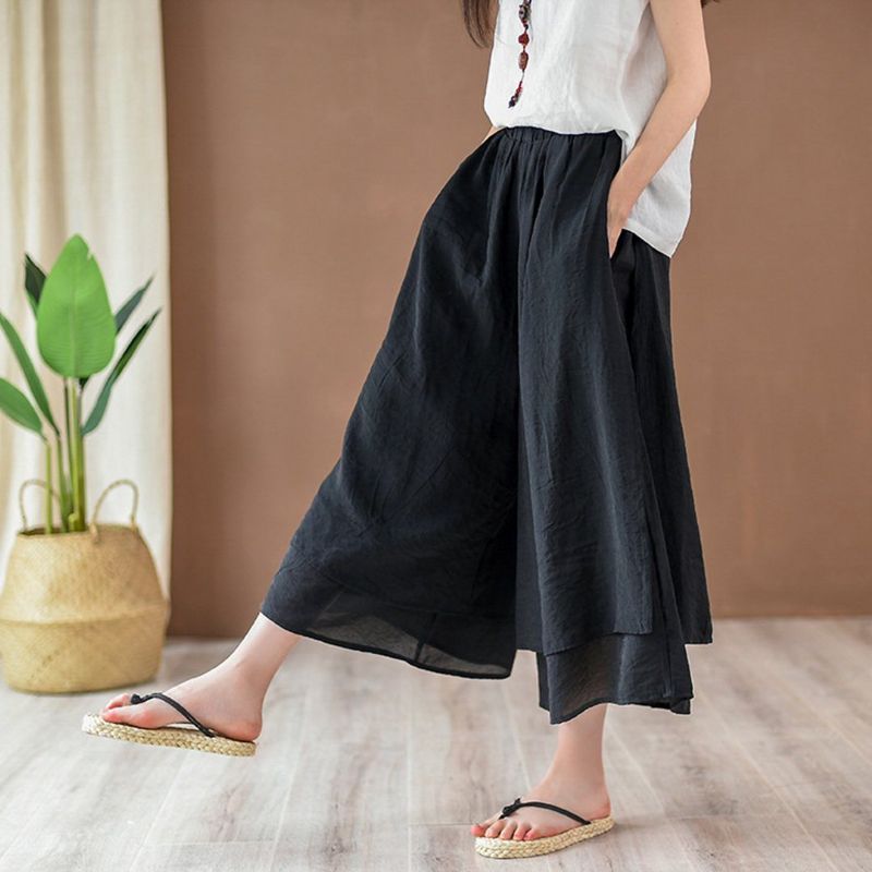 Solid Tiered Buks Culottes