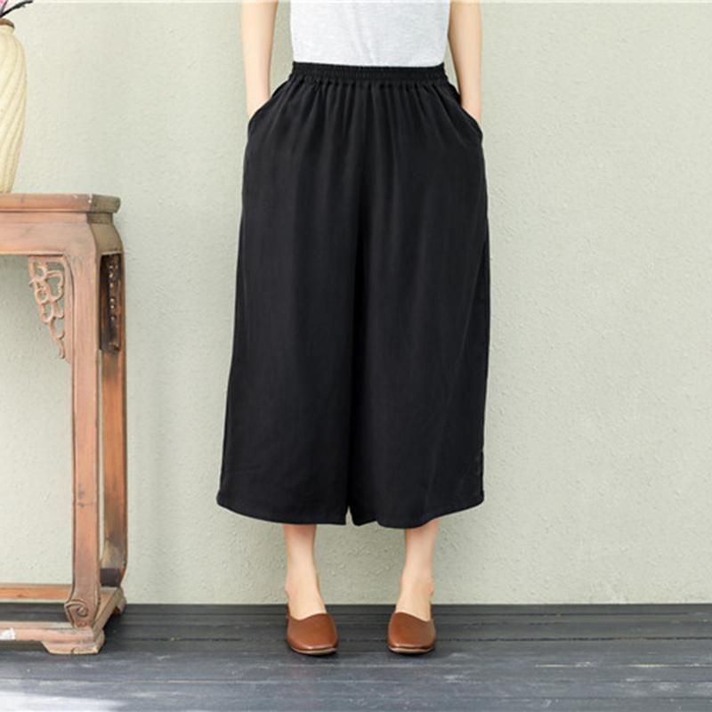 Sommer Retro Loose Wide Leg Bukser