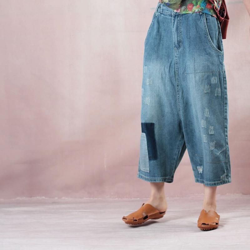 Spring Loose Denim Brede Ben Damebukser