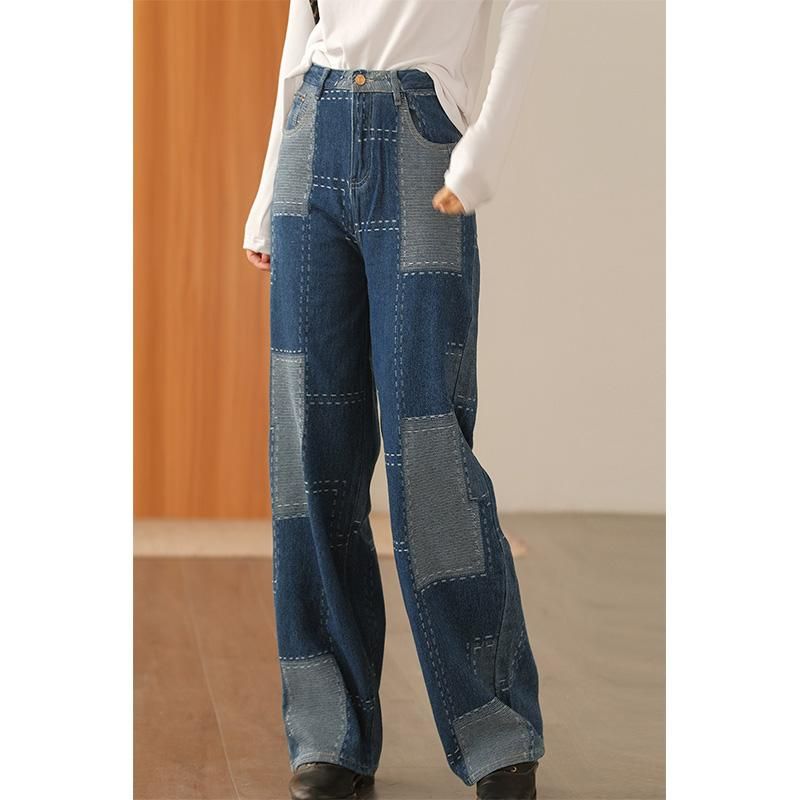 Spring Patchwork Harem Bomuld Jeans