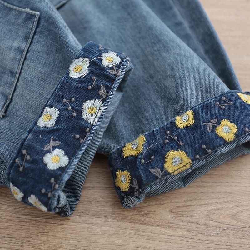 Vintage Broderi Denim Harem Bukser