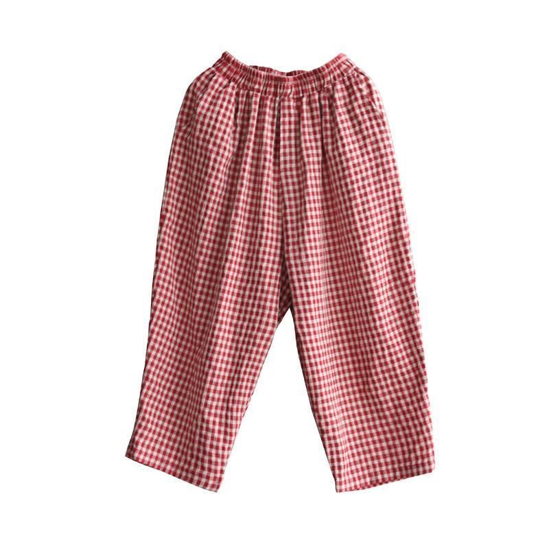 Vintage Løs Wild Casual Plaid Harem Bukser