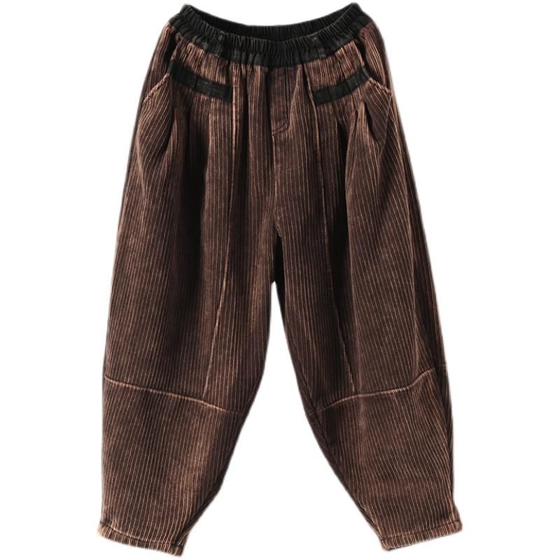 Winter Corduroy Bloomers Løse Polstrede Haremsbukser