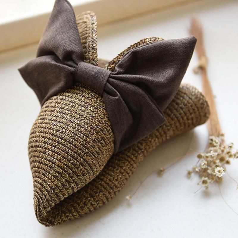 Fashion Sweet Big Bow Knot Beach Sun Straw Hat