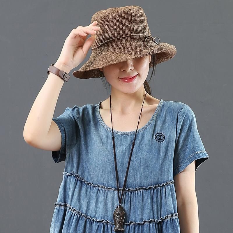 Sommer Straw Bowknot Strandhat