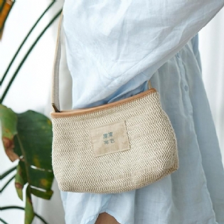 Casual One-soulder Woven Canvas Taske