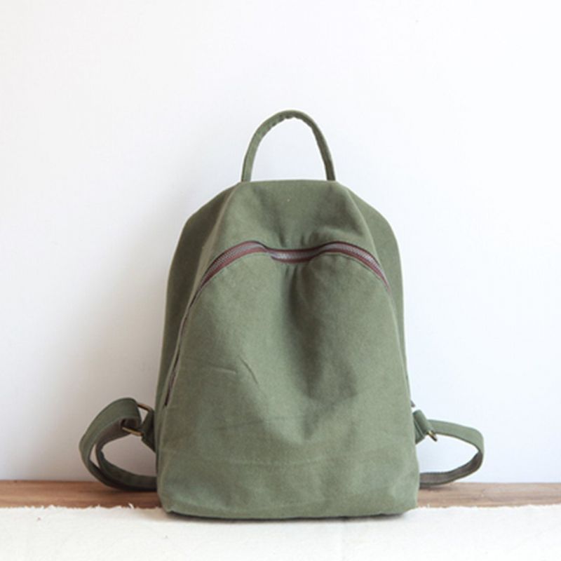 Dame Solid Simple Canvas Bag Rygsæk