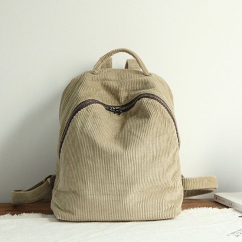 Dame Solid Simple Canvas Bag Rygsæk