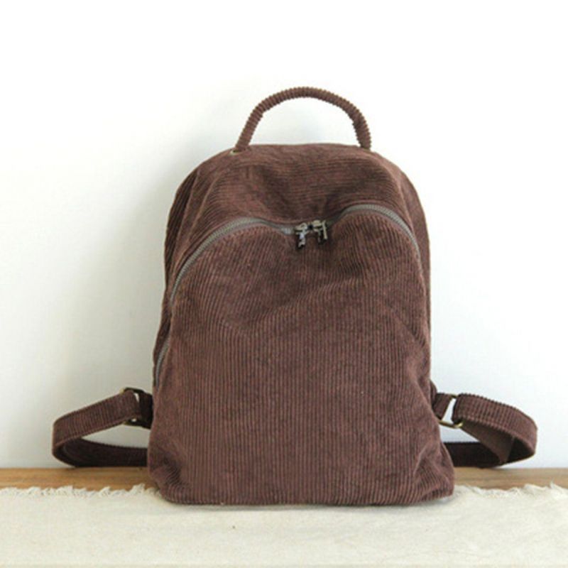 Dame Solid Simple Canvas Bag Rygsæk