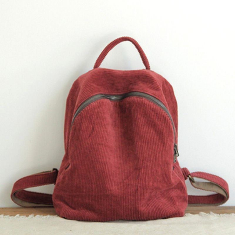 Dame Solid Simple Canvas Bag Rygsæk