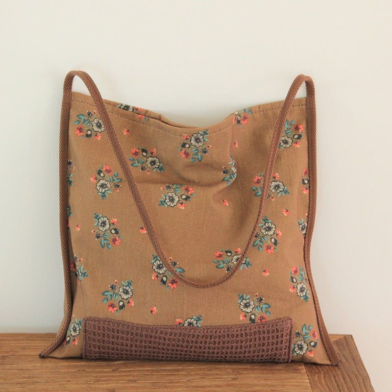 Retro Etnisk Floral Canvas Skuldertaske