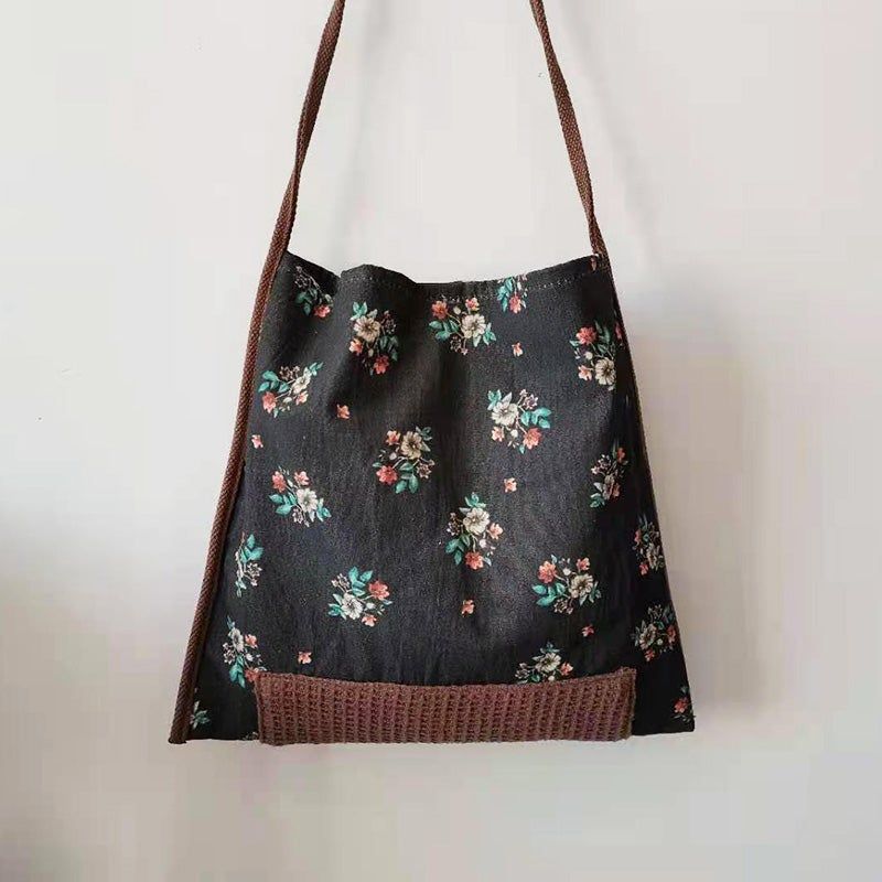 Retro Etnisk Floral Canvas Skuldertaske