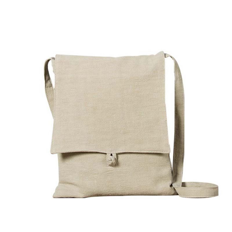 Retro Solid Simple Crossbody Bag Skuldertaske Med Knop Knop