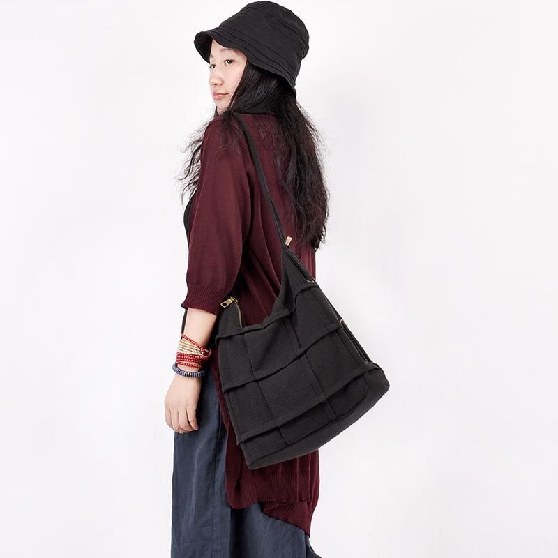 Tredimensionel Plaid Casual Messenger Skuldertaske