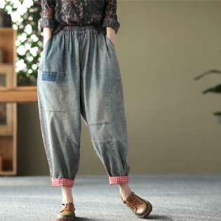 Forår Kvinder Retro Løse Bomuldsjeans