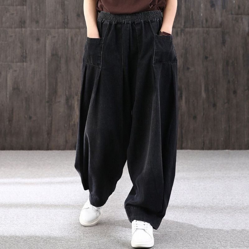 Loose Retro Sand Mopping Casual Denimbukser