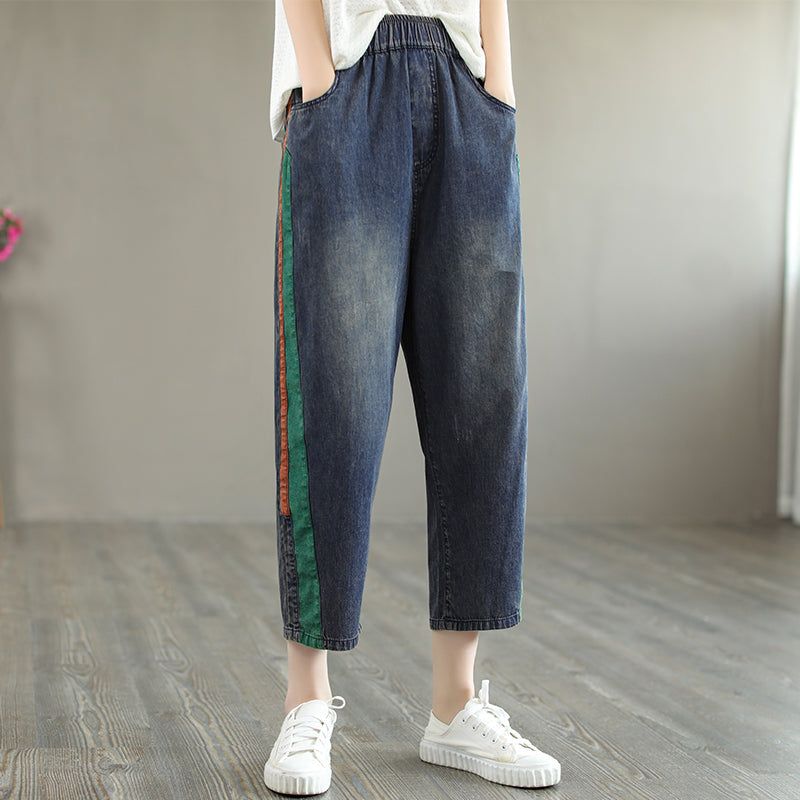 Sommer Kvinder Casual Løse Denim Harem Jeans