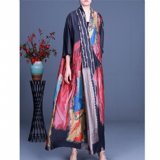 2022 Patchwork Print Mid Waist Silke Dress