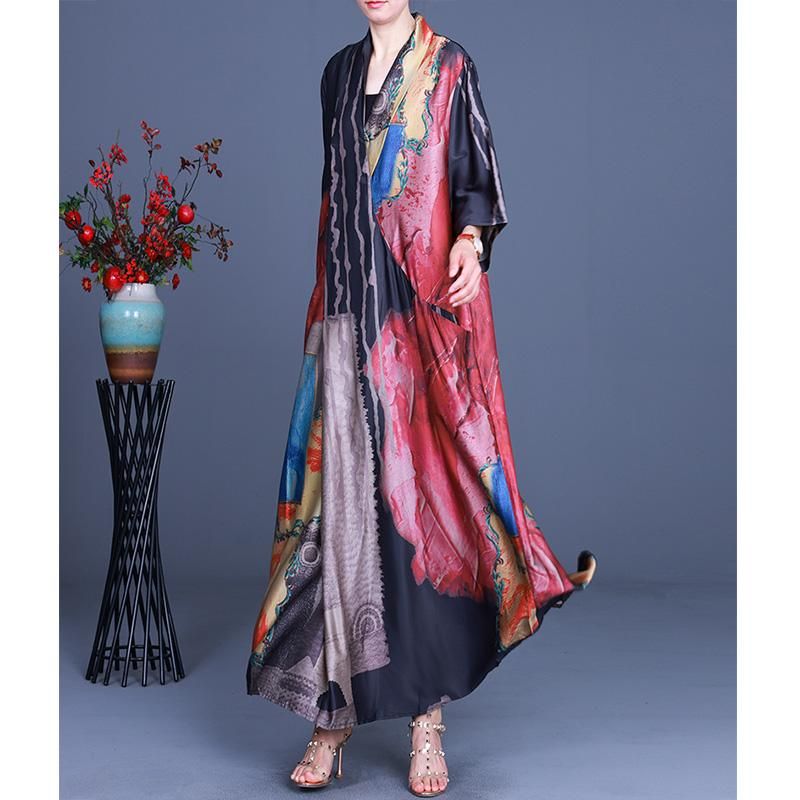 2022 Patchwork Print Mid Waist Silke Dress