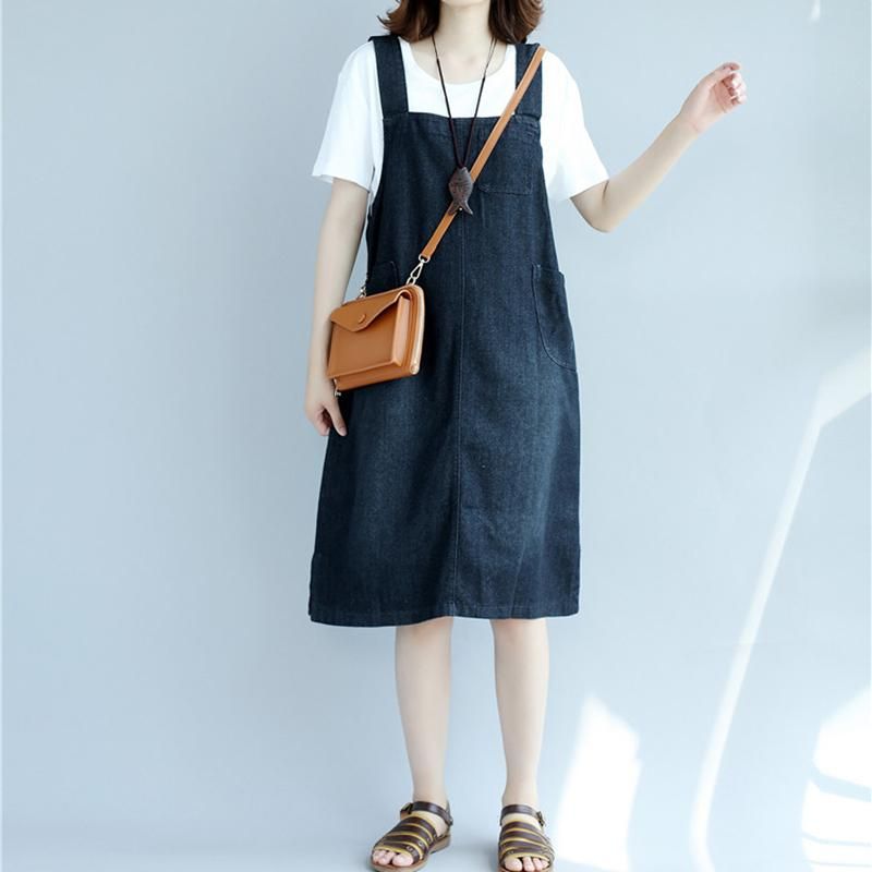 Dame Denim Suspender 2022 Ny Kjole