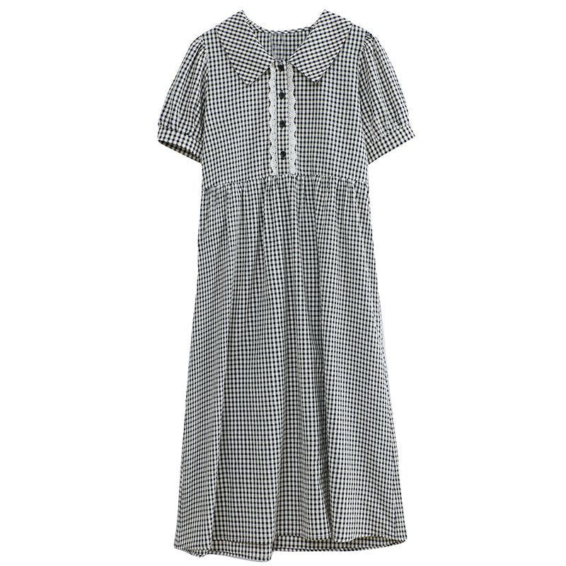 Summer Vintage Polo Krave Plaid Midi Kjole