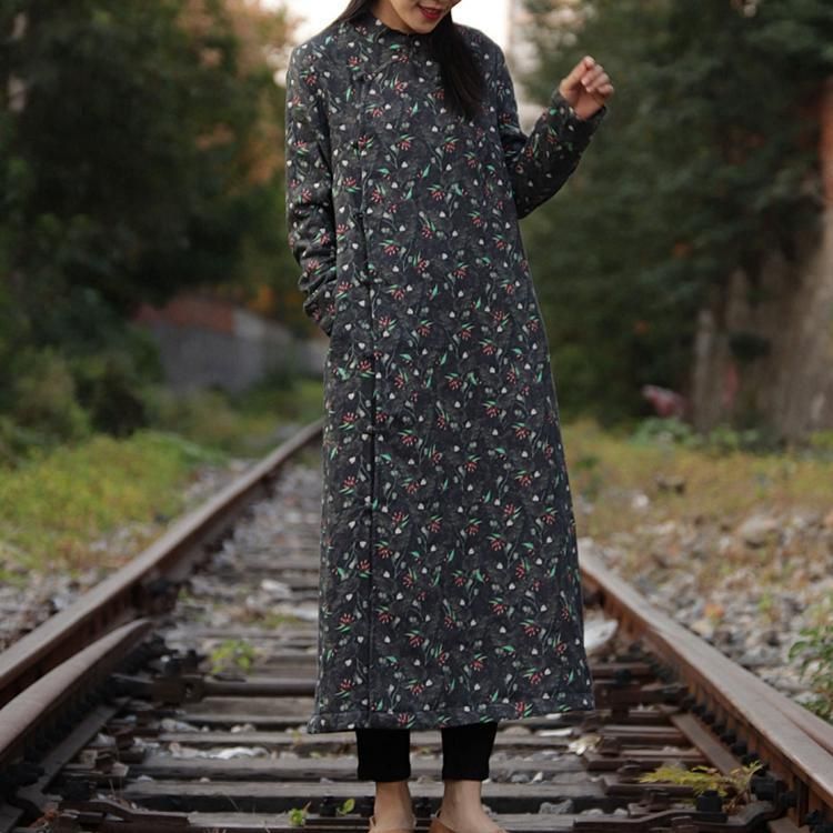 Vinter Vintage Buckle Floral Dress