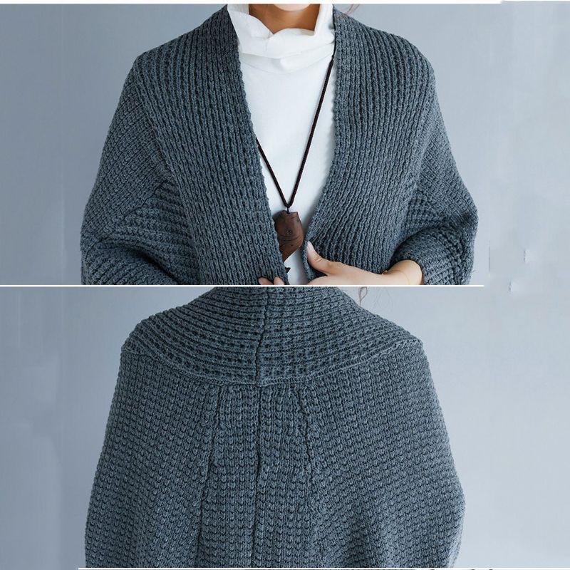 Efterår Vinter Løs Dame Sweater Cardigan