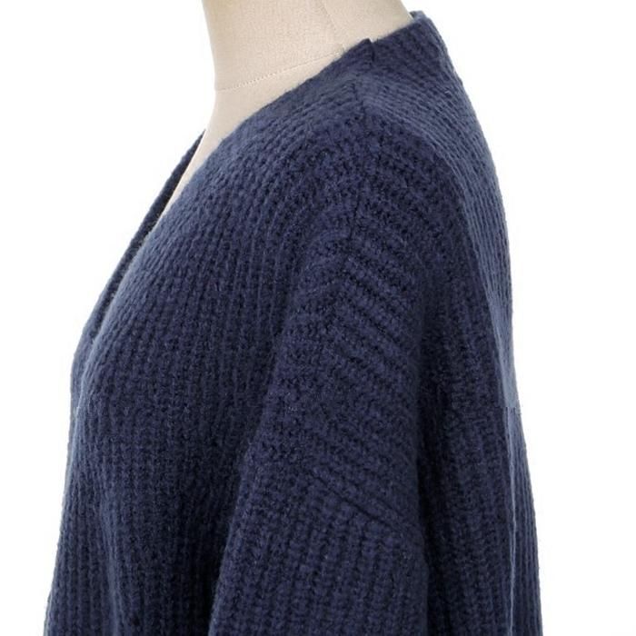 Enkel Mohair Uld Mellemlængde Strikket Cardigan