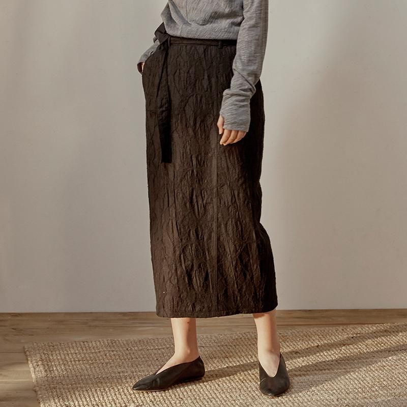 Autumn Wool Jacquard Woolen Skirt