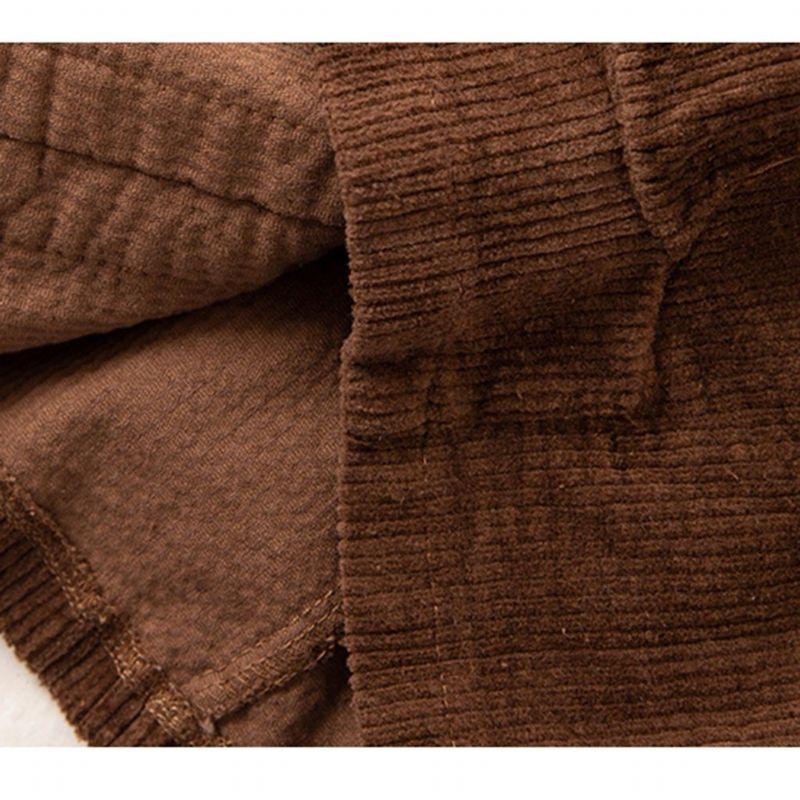 Retro Mid-length Corduroy-nederdel