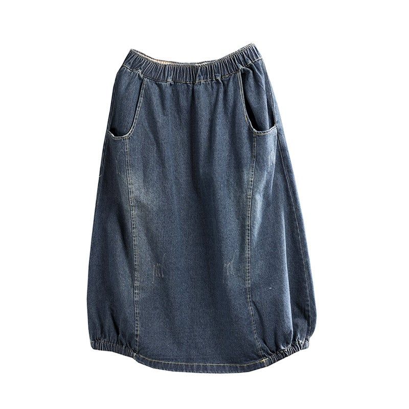 Spring Retro A-line Bomuld Denim Nederdel