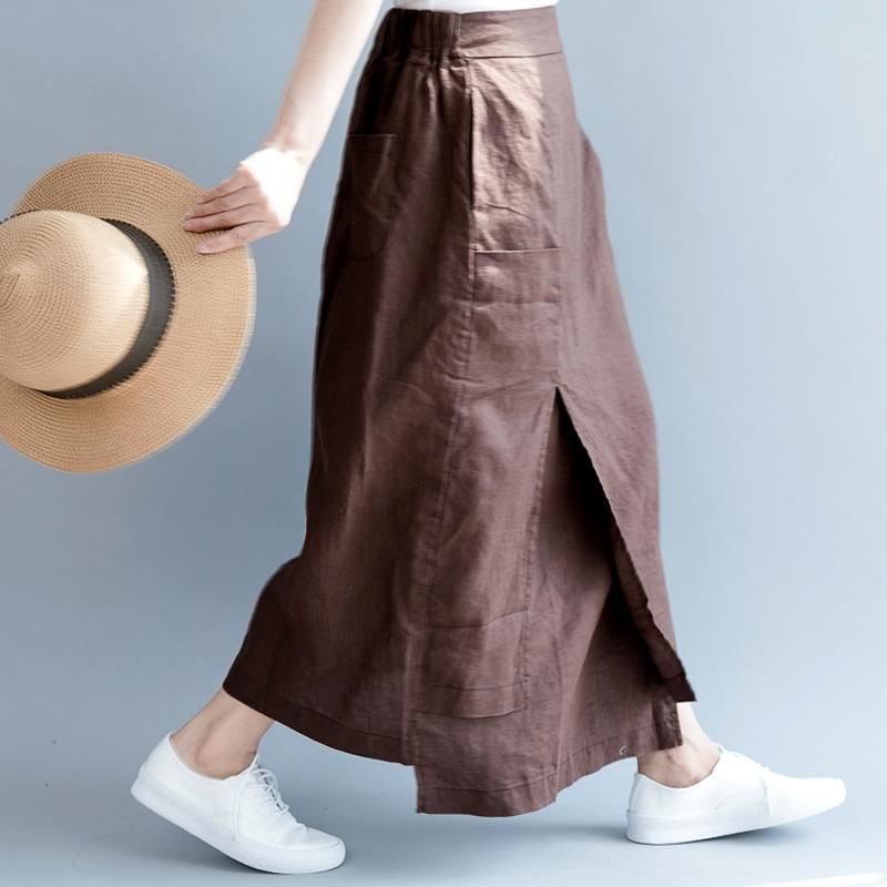 Stablet Misplaceret Design Bomuld Casual Wild Skirt