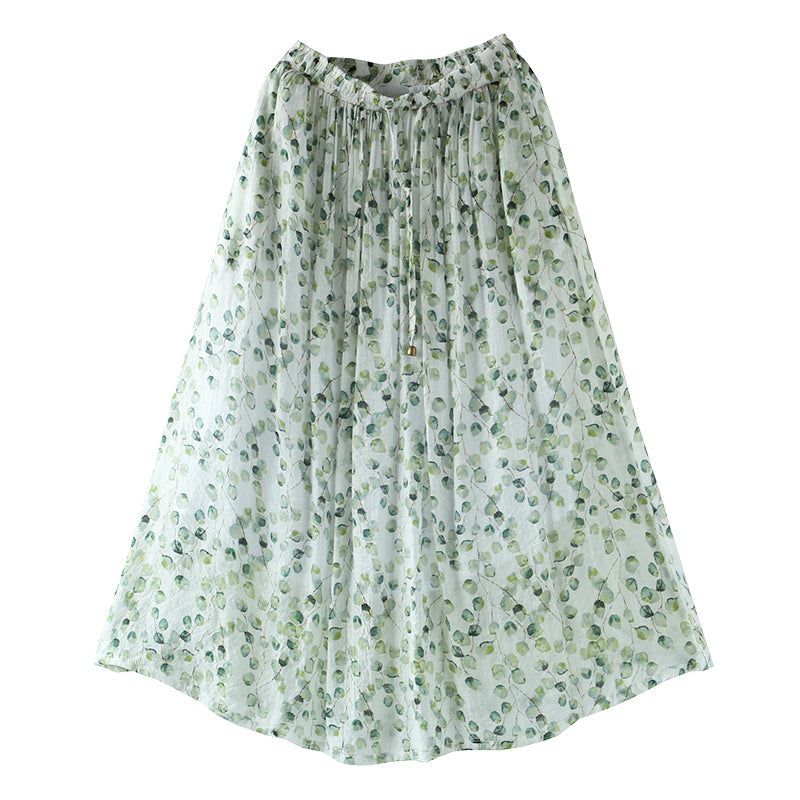 Summer Vintage Floral Loose Lyocell Nederdel