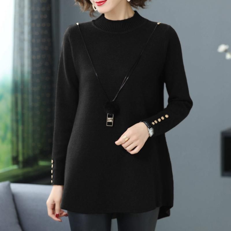 Damestrikket Top Mellemlang Sweater