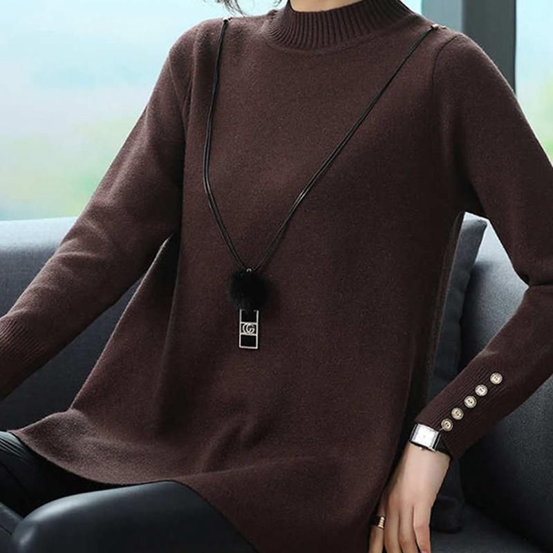 Damestrikket Top Mellemlang Sweater