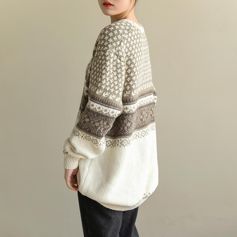 Fritid Retro Alsidig Pullover Sweater