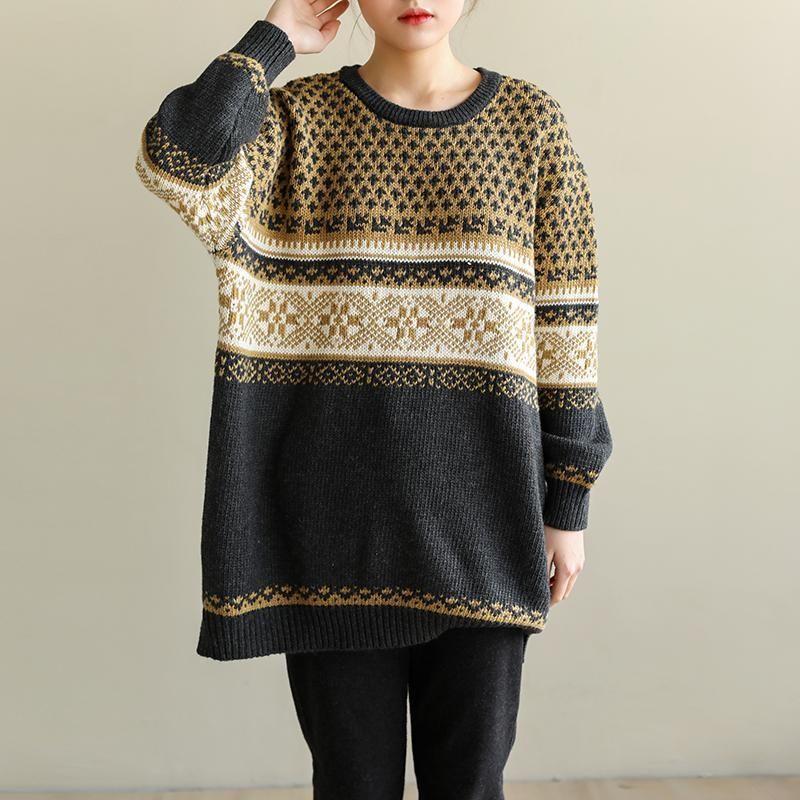 Fritid Retro Alsidig Pullover Sweater