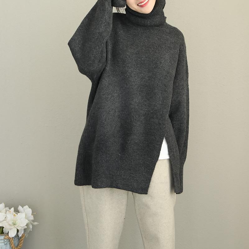 Højhalset Split Tyk Sweater