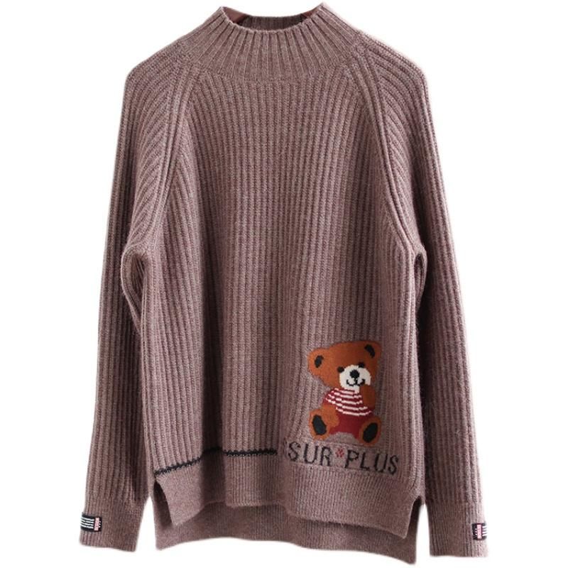 Kvinder Efterår Vinter Retro Mode Casual Strikket Sweater