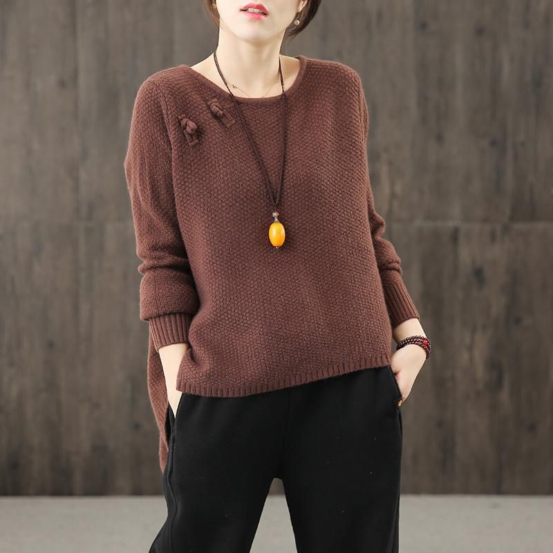 Løse Pullovere Vintage Irregular Sweaters