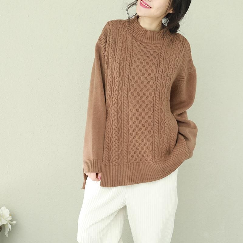 Mode Casual Løs Ensfarvet Sweater