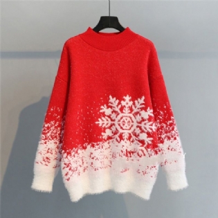 Pullover Snowflake Julestrikket Sweater