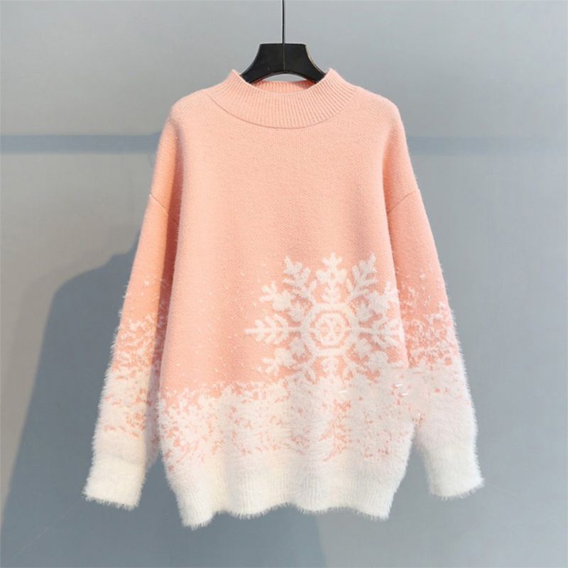 Pullover Snowflake Julestrikket Sweater